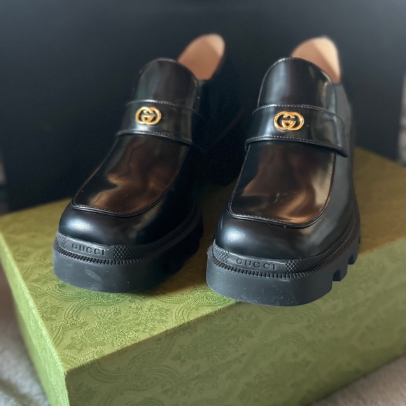 Gucci Loafer Black Gold Women's size 38.5 - Rare - Picture 12 of 15